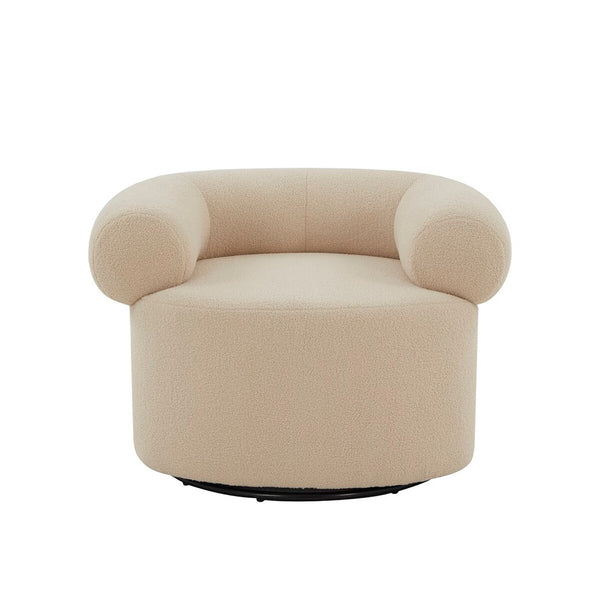 Safavieh Sadie Swivel Accent Chair Sand Wood / Fabric / Foam / Metal SFV5045B