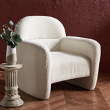 Safavieh Bellamaria Boucle Accent Chair Ivory Wood / Fabric / Foam SFV5047A