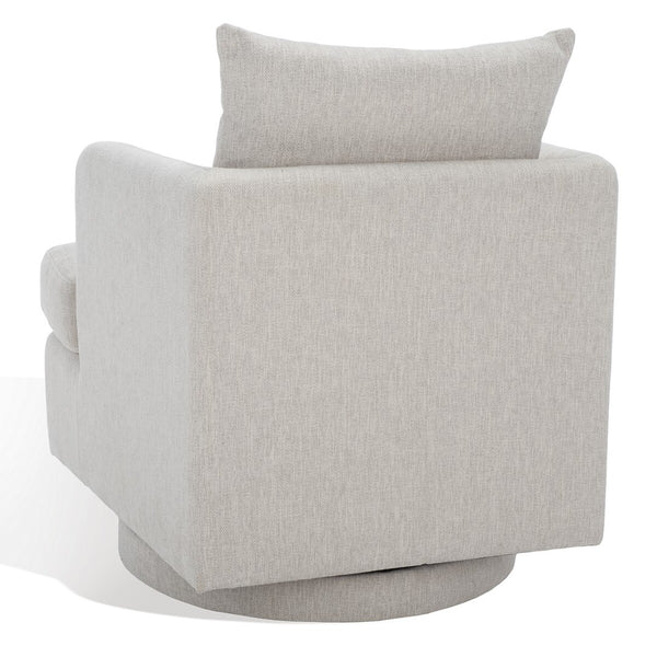 Safavieh Abbelina Swivel Accent Chair Taupe Wood / Fabric / Foam / Metal SFV5050A