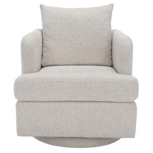 Safavieh Abbelina Swivel Accent Chair Taupe Wood / Fabric / Foam / Metal SFV5050A