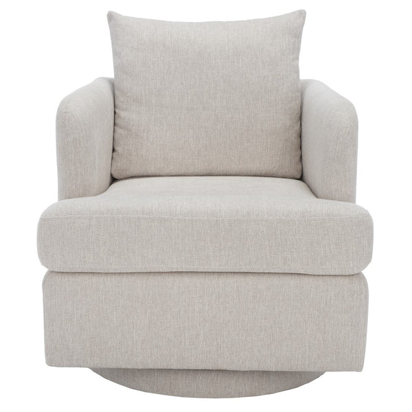 Safavieh Abbelina Swivel Accent Chair Taupe Wood / Fabric / Foam / Metal SFV5050A