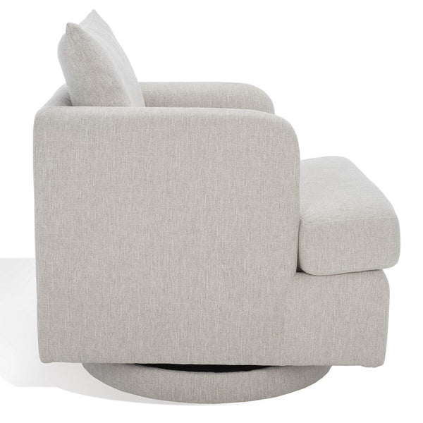 Safavieh Abbelina Swivel Accent Chair Taupe Wood / Fabric / Foam / Metal SFV5050A
