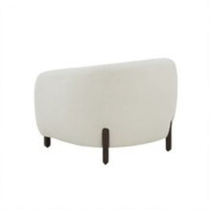 Safavieh Westley Boucle Barrel Back Accent Chair Ivory Wood / Fabric / Foam SFV5051A