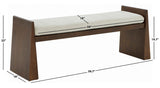 Safavieh Blanchette Velvet Cushioned Wood Bench Walnut SFV5078A