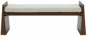 Safavieh Blanchette Velvet Cushioned Wood Bench Walnut SFV5078A