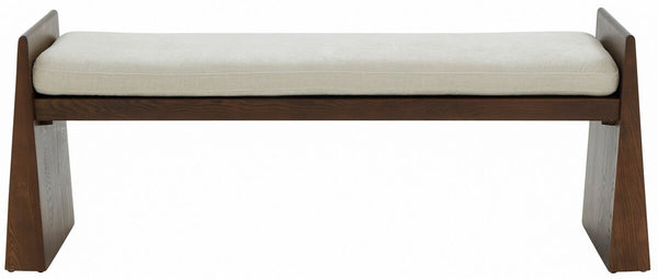 Safavieh Blanchette Velvet Cushioned Wood Bench Walnut SFV5078A