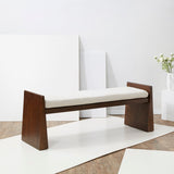 Safavieh Blanchette Velvet Cushioned Wood Bench Walnut SFV5078A