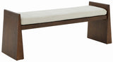 Safavieh Blanchette Velvet Cushioned Wood Bench Walnut SFV5078A