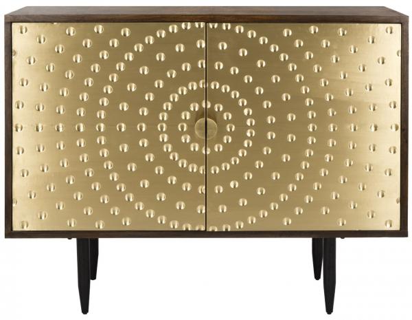 Safavieh Clara Tub Chair Quilted Swivel Walnut Shiny Brass Wood Mango Metal Couture SFV5524A 889048298842