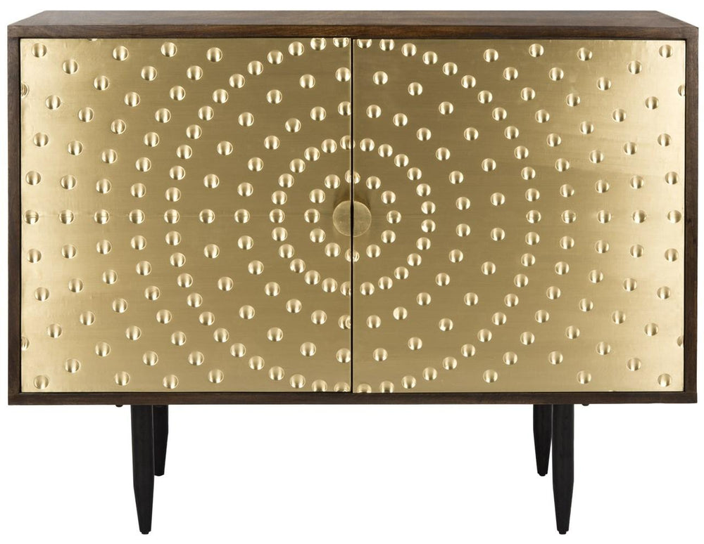 Safavieh Clara Tub Chair Quilted Swivel Walnut Shiny Brass Wood Mango Metal Couture SFV5524A 889048298842