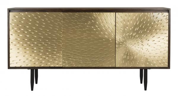 WRONG PRICE Safavieh Eleni Sideboard Brass Dark Brown Wood Mango Metal Couture SFV5530A 889048298965