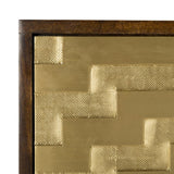 Safavieh Skylar Sideboard Brass Dark Brown Wood Mango Metal Couture SFV5531A 889048298972