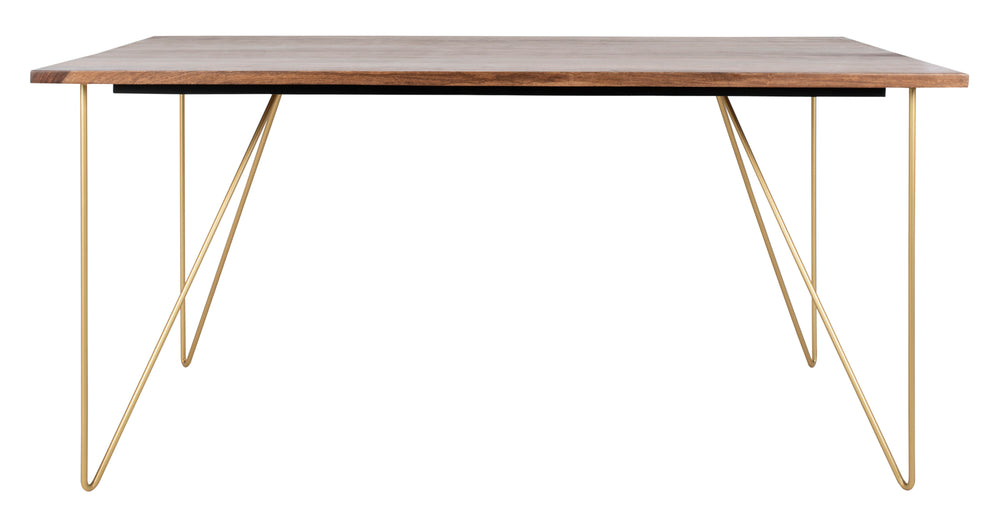 Safavieh Captain Wood Dining Table Walnut / Brass Walnut/Brass SFV5700A 889048571358