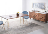 Safavieh Captain Wood Dining Table Walnut / Brass Walnut/Brass SFV5700A 889048571358