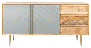 Safavieh Titan Inlayed Cement Sideboard Natural / Brass Mango / Brass SFV5702A 889048571648