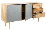 Safavieh Titan Inlayed Cement Sideboard Natural / Brass Mango / Brass SFV5702A 889048571648