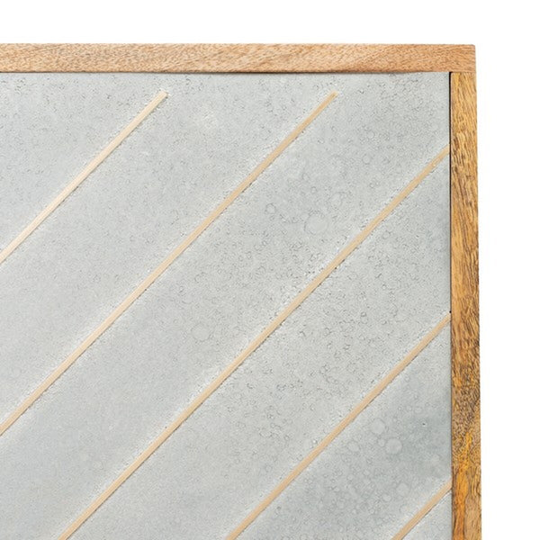 Leni Gold Inlayed Cement Bed Natural / Cement / Brass Wood / Concrete / Brass SFV5714A-Q-3BX