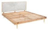 Leni Gold Inlayed Cement Bed Natural / Cement / Brass Wood / Concrete / Brass SFV5714A-Q-3BX