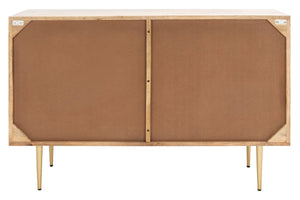 Safavieh Leni 6 Drawer Cement Dresser in Natural, Cement, Brass SFV5715A
