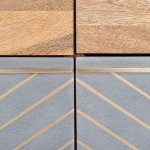 Safavieh Leni 6 Drawer Cement Dresser in Natural, Cement, Brass SFV5715A