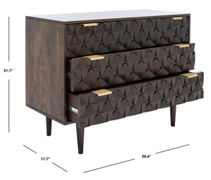 Safavieh Zinnia 3 Drawer Chest in Walnut SFV5717A