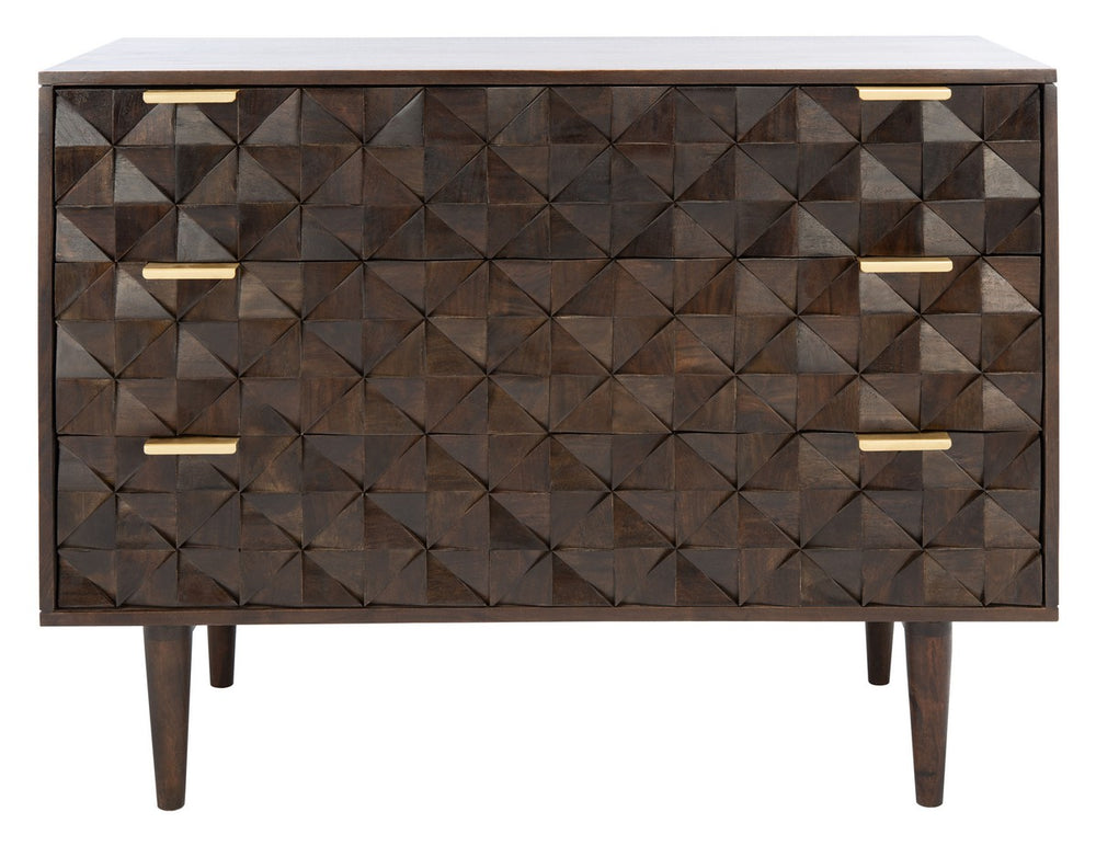 Safavieh Zinnia 3 Drawer Chest in Walnut SFV5717A