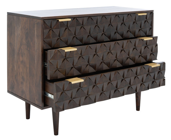Safavieh Zinnia 3 Drawer Chest in Walnut SFV5717A