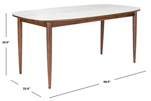 Milana Marble Dining Table Walnut / White Wood / Metal / Marble SFV5730A-2BX