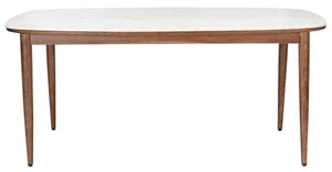 Milana Marble Dining Table Walnut / White Wood / Metal / Marble SFV5730A-2BX