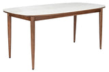 Milana Marble Dining Table Walnut / White Wood / Metal / Marble SFV5730A-2BX