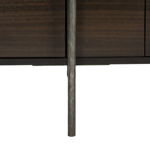 Safavieh Baxton Sideboard Wood Steel Black Nickel Eucalyptus Veneered Natural Couture SFV6029A 889048281035