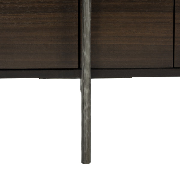 Safavieh Baxton Sideboard Wood Steel Black Nickel Eucalyptus Veneered Natural Couture SFV6029A 889048281035