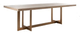 Safavieh Quinn Dining Table in Grey Oak and Brass SFV6033A-2BX 889048560420