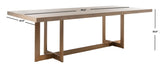 Safavieh Quinn Dining Table in Grey Oak and Brass SFV6033A-2BX 889048560420