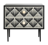 Tessie Bone Inlay Nightstand in Black Couture