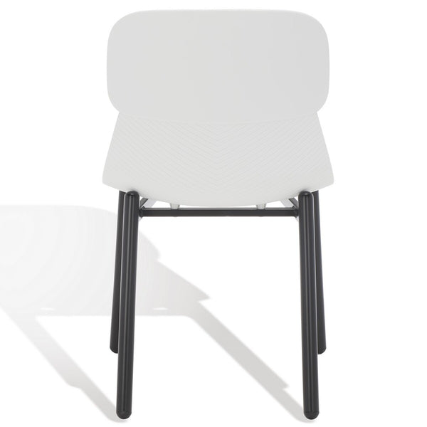Safavieh Abbie Molded Plastic Dining Chair - Set of 2 White / Black Pp / Metal SFV6900A-SET2