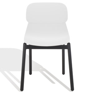 Safavieh Abbie Molded Plastic Dining Chair - Set of 2 White / Black Pp / Metal SFV6900A-SET2