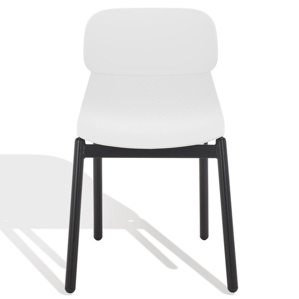 Safavieh Abbie Molded Plastic Dining Chair - Set of 2 White / Black Pp / Metal SFV6900A-SET2