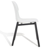 Safavieh Abbie Molded Plastic Dining Chair - Set of 2 White / Black Pp / Metal SFV6900A-SET2