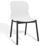Safavieh Abbie Molded Plastic Dining Chair - Set of 2 White / Black Pp / Metal SFV6900A-SET2