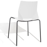 Safavieh Nellie Molded Plastic Dining Chair - Set of 2 White / Black Pp / Metal SFV6904A-SET2