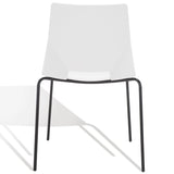 Safavieh Nellie Molded Plastic Dining Chair - Set of 2 White / Black Pp / Metal SFV6904A-SET2