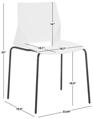 Safavieh Nellie Molded Plastic Dining Chair - Set of 2 White / Black Pp / Metal SFV6904A-SET2