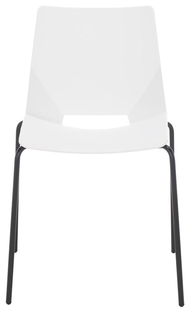 Safavieh Nellie Molded Plastic Dining Chair - Set of 2 White / Black Pp / Metal SFV6904A-SET2
