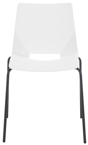 Safavieh Nellie Molded Plastic Dining Chair - Set of 2 White / Black Pp / Metal SFV6904A-SET2