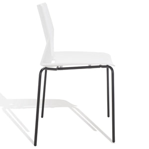 Safavieh Nellie Molded Plastic Dining Chair - Set of 2 White / Black Pp / Metal SFV6904A-SET2