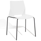 Safavieh Nellie Molded Plastic Dining Chair - Set of 2 White / Black Pp / Metal SFV6904A-SET2