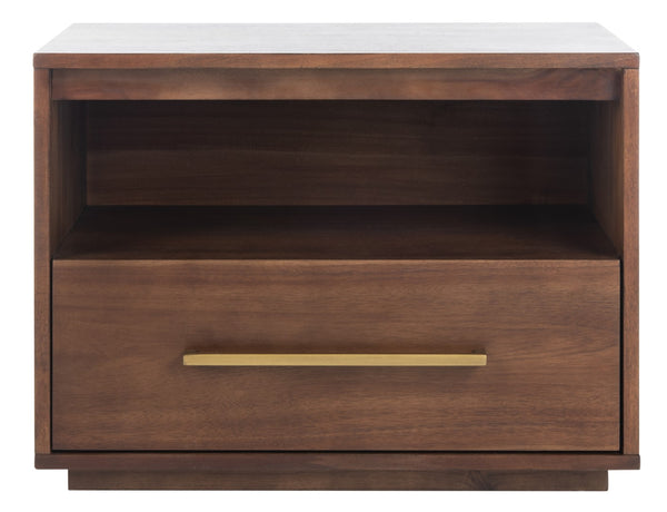 Safavieh Mallory 1 Drawer Nightstand Brown Couture SFV7200B 889048571204