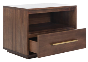 Safavieh Mallory 1 Drawer Nightstand Brown Couture SFV7200B 889048571204