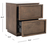Safavieh Zeus 2 Drawer Nightstand Natural Couture SFV7205A 889048625839